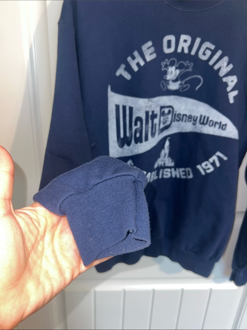 Vintage Walt Disney World Navy Crewneck Sweatshirt- Size Small - Picture 4 of 8